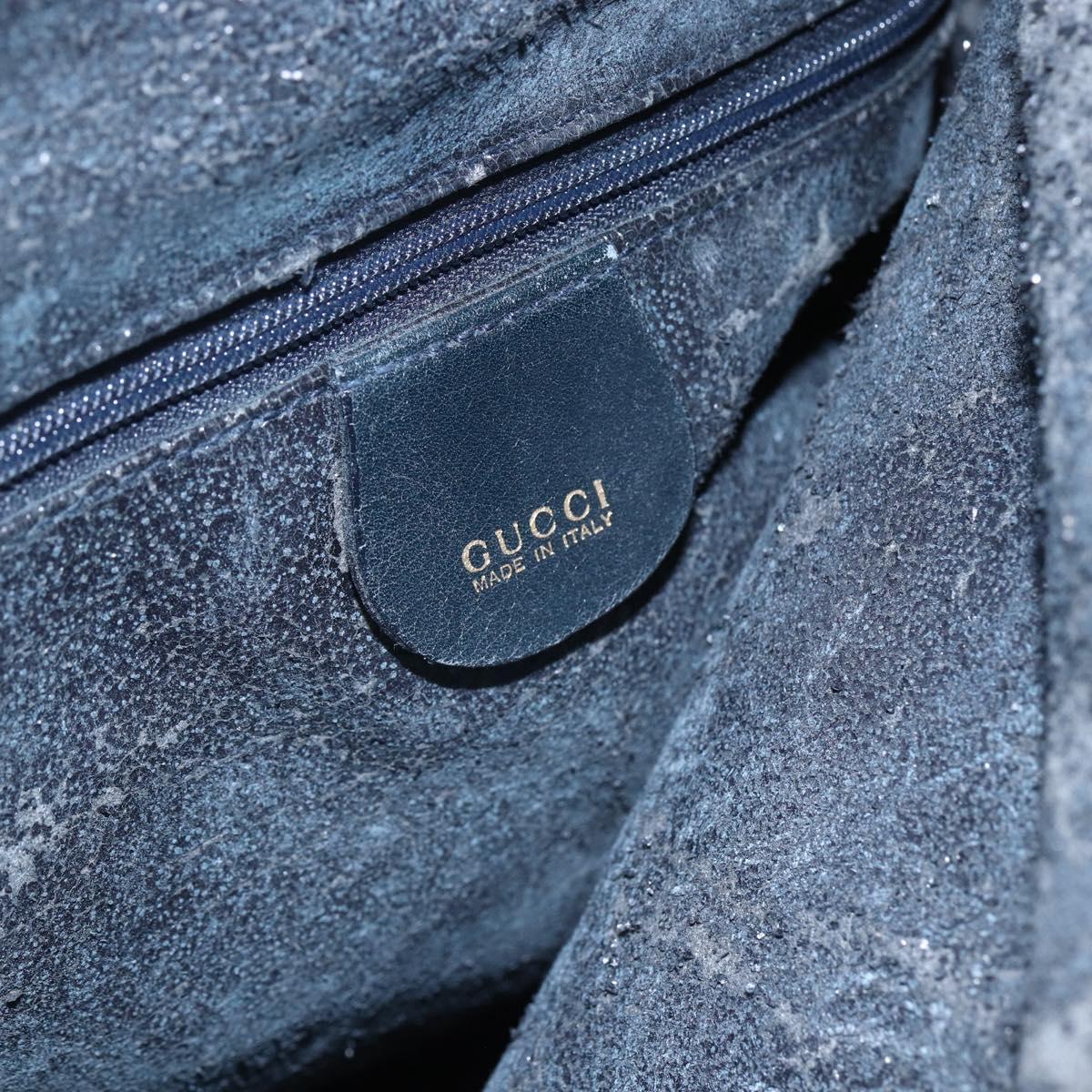 GUCCI Bamboo Hand Bag Leather 2way Black Gold 001 1014 1577 Auth 155231