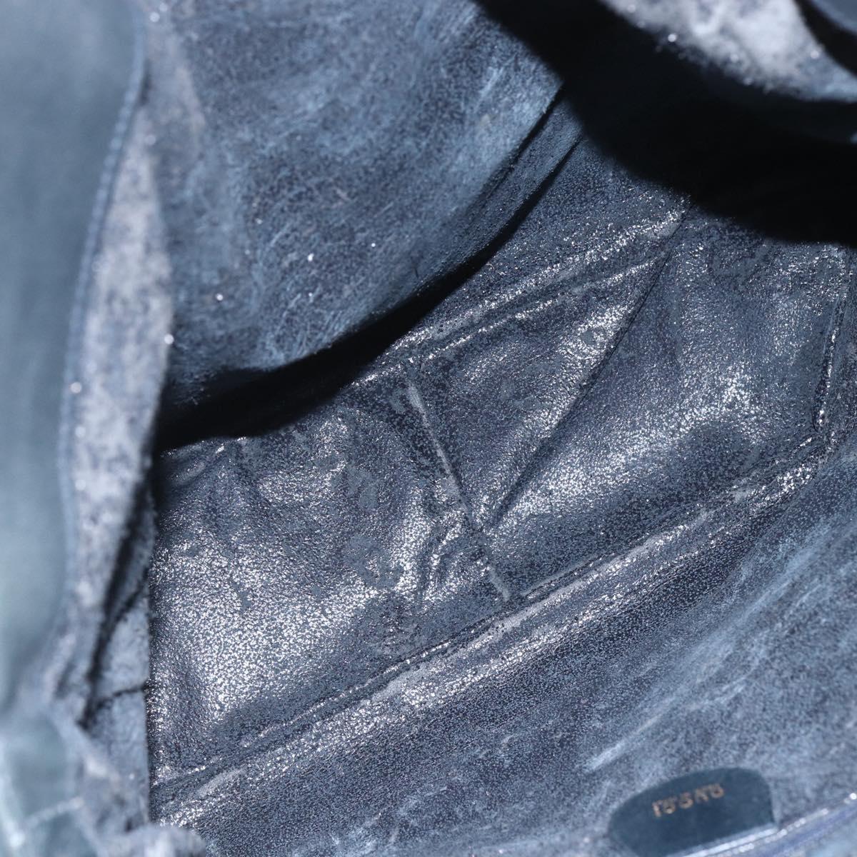 GUCCI Bamboo Hand Bag Leather 2way Black Gold 001 1014 1577 Auth 155231