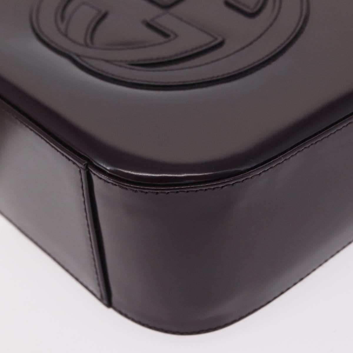 GUCCI Shoulder Bag Enamel Black 007 2023 0249 Auth 155233