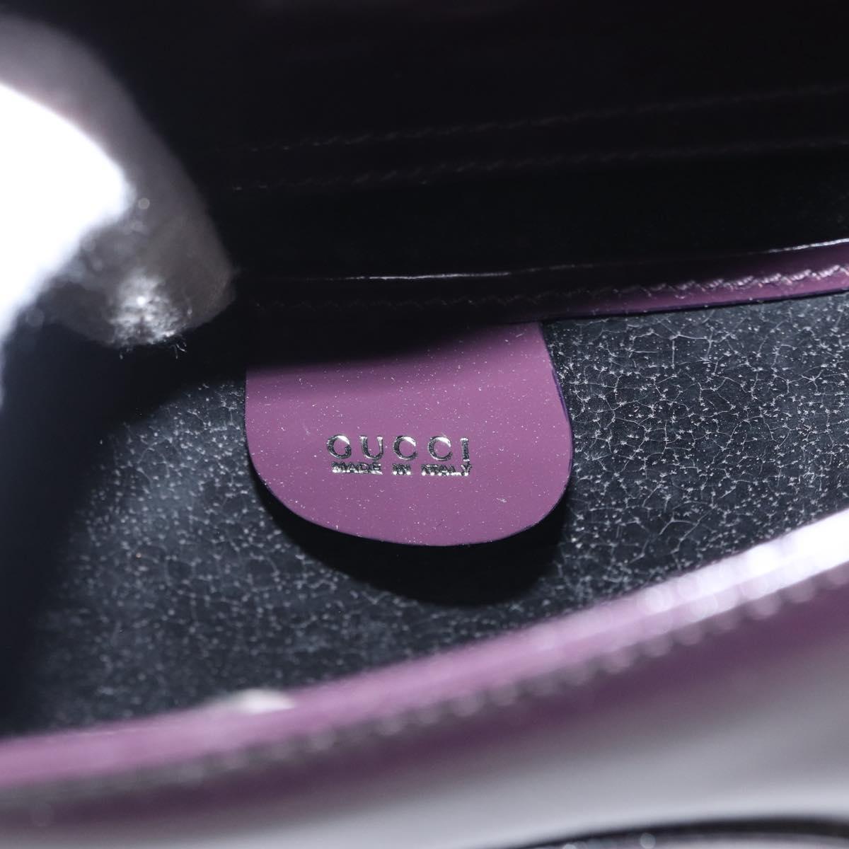 GUCCI Shoulder Bag Enamel Black 007 2023 0249 Auth 155233