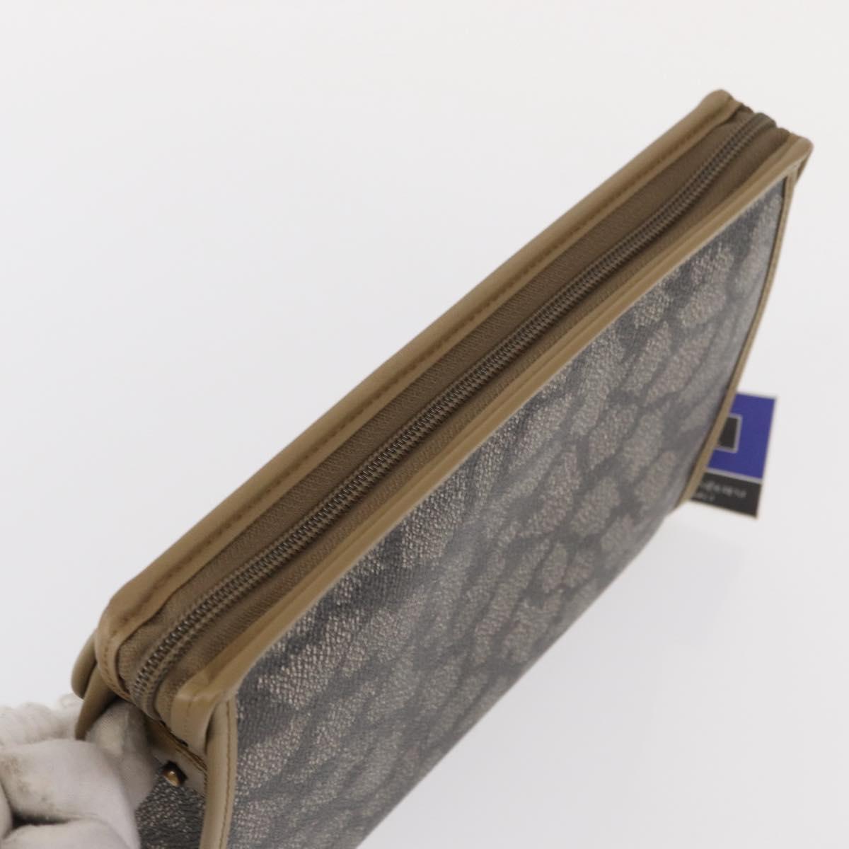 SAINT LAURENT Clutch Bag PVC Leather Beige Auth 155237