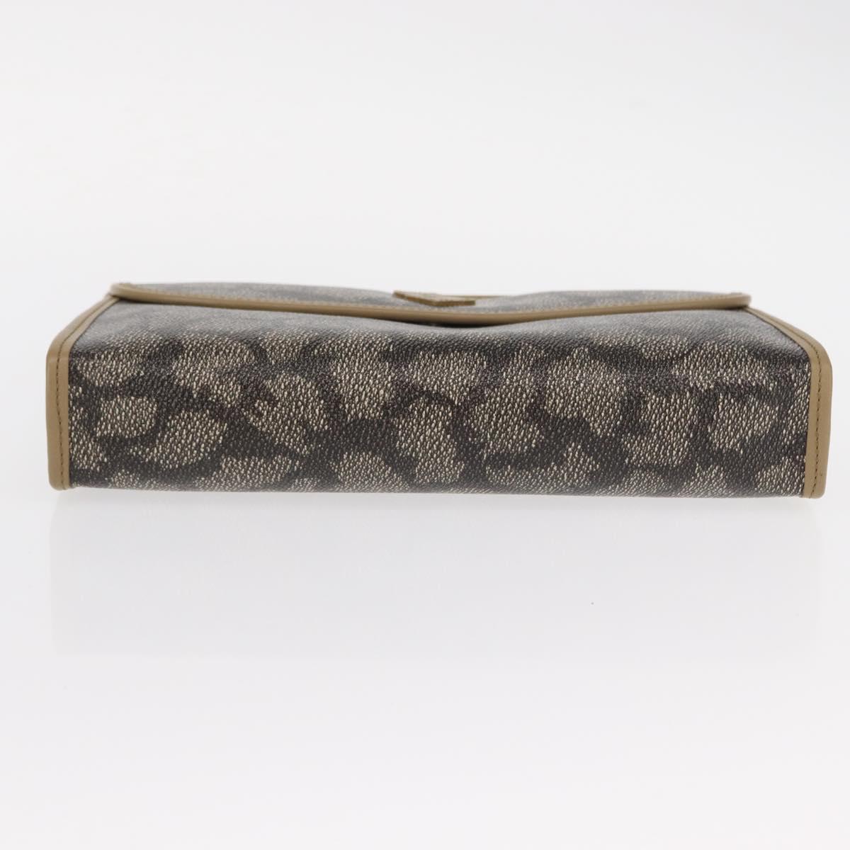 SAINT LAURENT Clutch Bag PVC Leather Beige Auth 155237