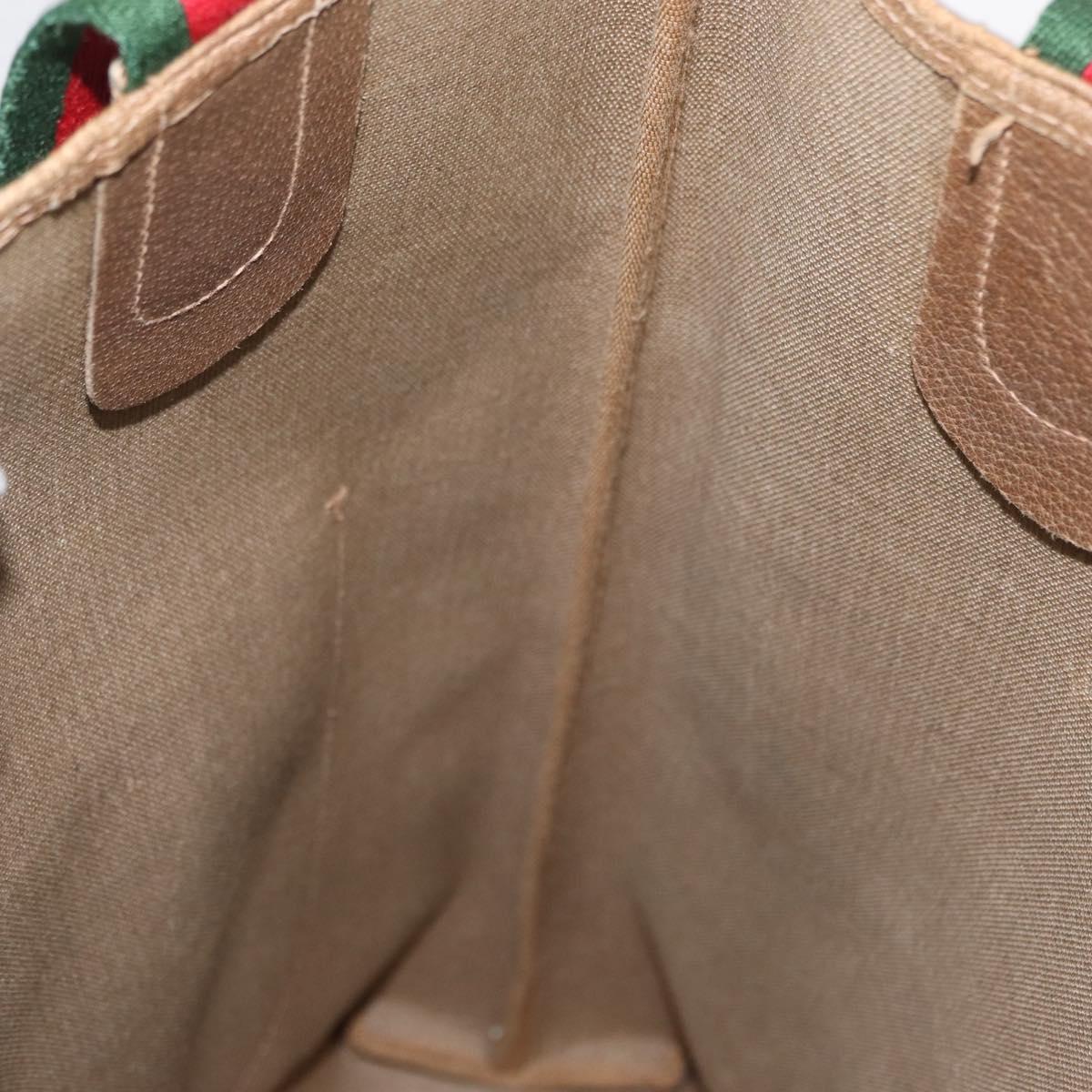 GUCCI GG Supreme Web Sherry Line Bag PVC Beige Red Green 02 003 53 Auth 155240