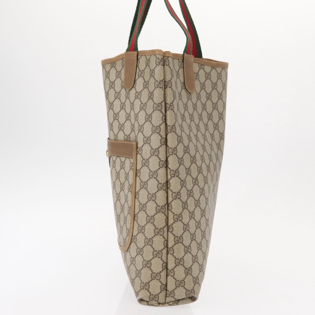 GUCCI GG Supreme Web Sherry Line Bag PVC Beige Red Green 02 003 53 Auth 155240