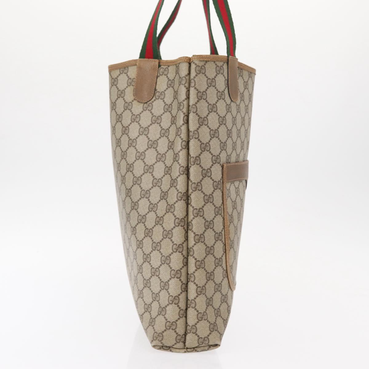 GUCCI GG Supreme Web Sherry Line Bag PVC Beige Red Green 02 003 53 Auth 155240