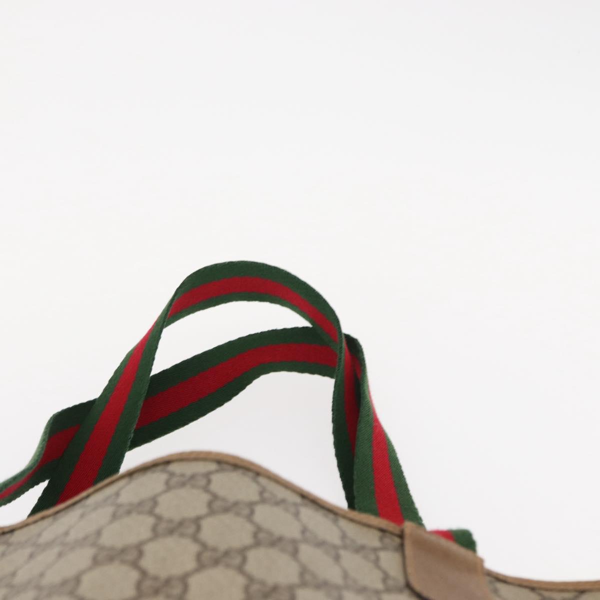 GUCCI GG Supreme Web Sherry Line Bag PVC Beige Red Green 02 003 53 Auth 155240