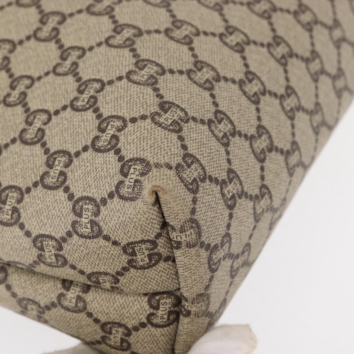 GUCCI GG Plus Supreme Web Sherry Line Tote Bag PVC Beige Red Green Auth 155241