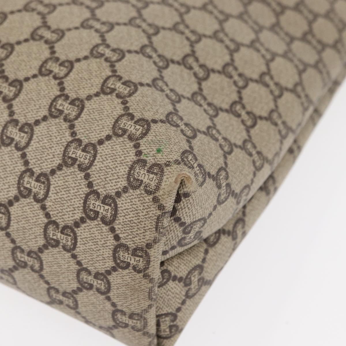 GUCCI GG Plus Supreme Web Sherry Line Tote Bag PVC Beige Red Green Auth 155241