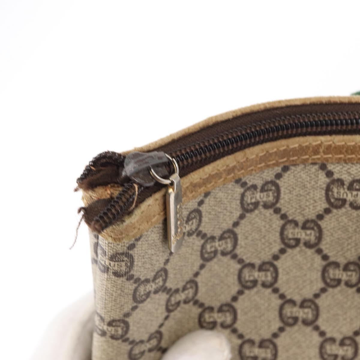 GUCCI GG Plus Supreme Web Sherry Line Tote Bag PVC Beige Red Green Auth 155241