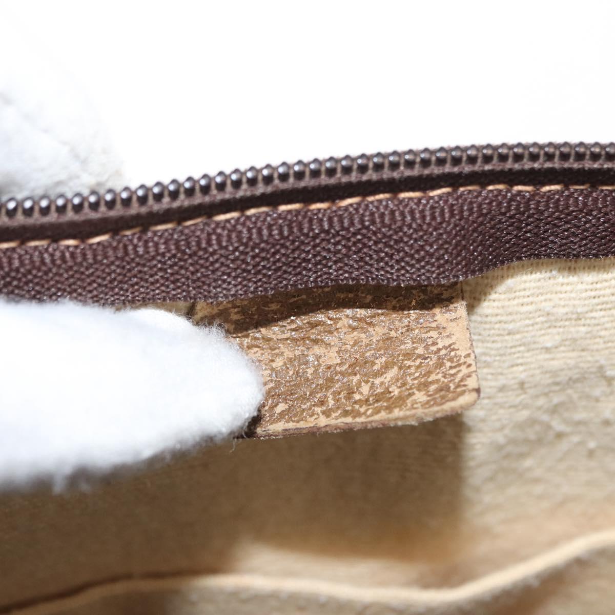 GUCCI GG Plus Supreme Web Sherry Line Tote Bag PVC Beige Red Green Auth 155241