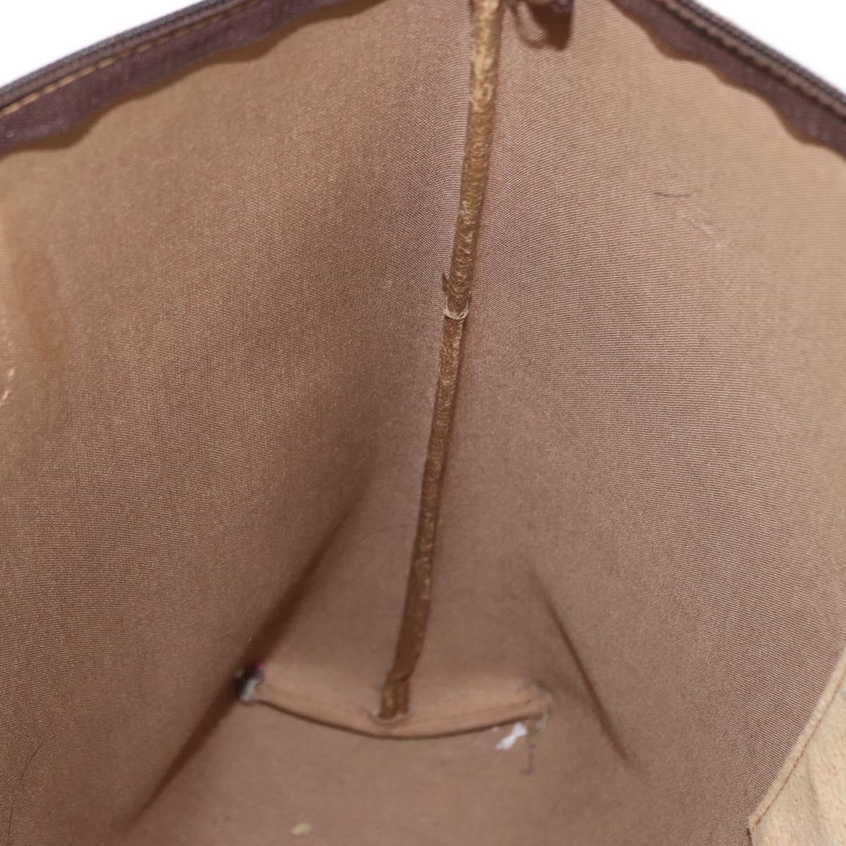 GUCCI GG Plus Supreme Web Sherry Line Tote Bag PVC Beige Red Green Auth 155241