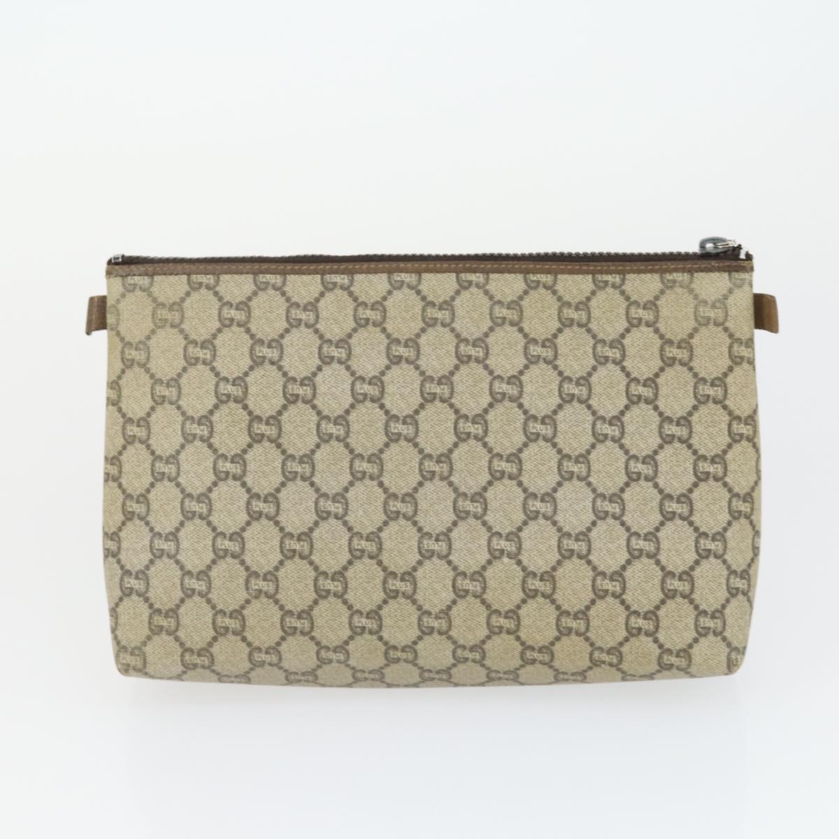 GUCCI GG Canvas GG Plus Sherry Line Bag PVC 3 Set Beige Navy Auth 155246