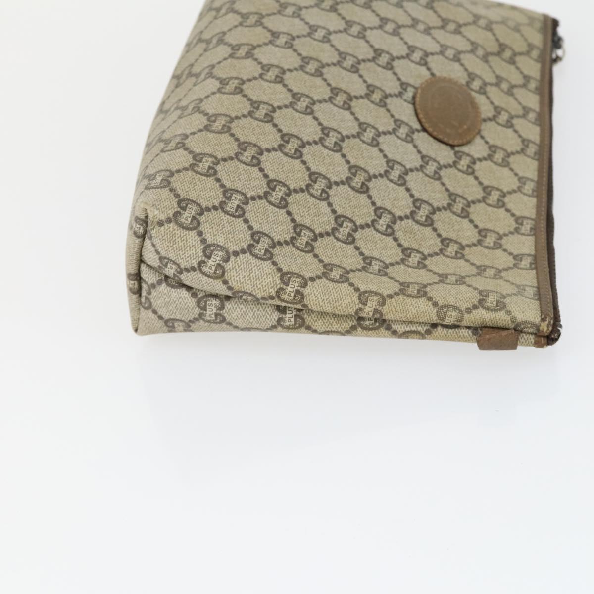 GUCCI GG Canvas GG Plus Sherry Line Bag PVC 3 Set Beige Navy Auth 155246