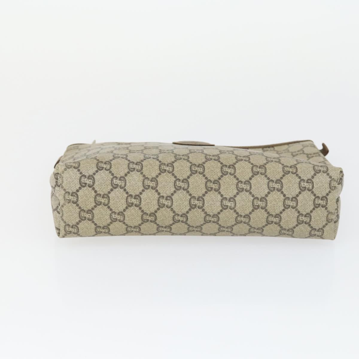 GUCCI GG Canvas GG Plus Sherry Line Bag PVC 3 Set Beige Navy Auth 155246