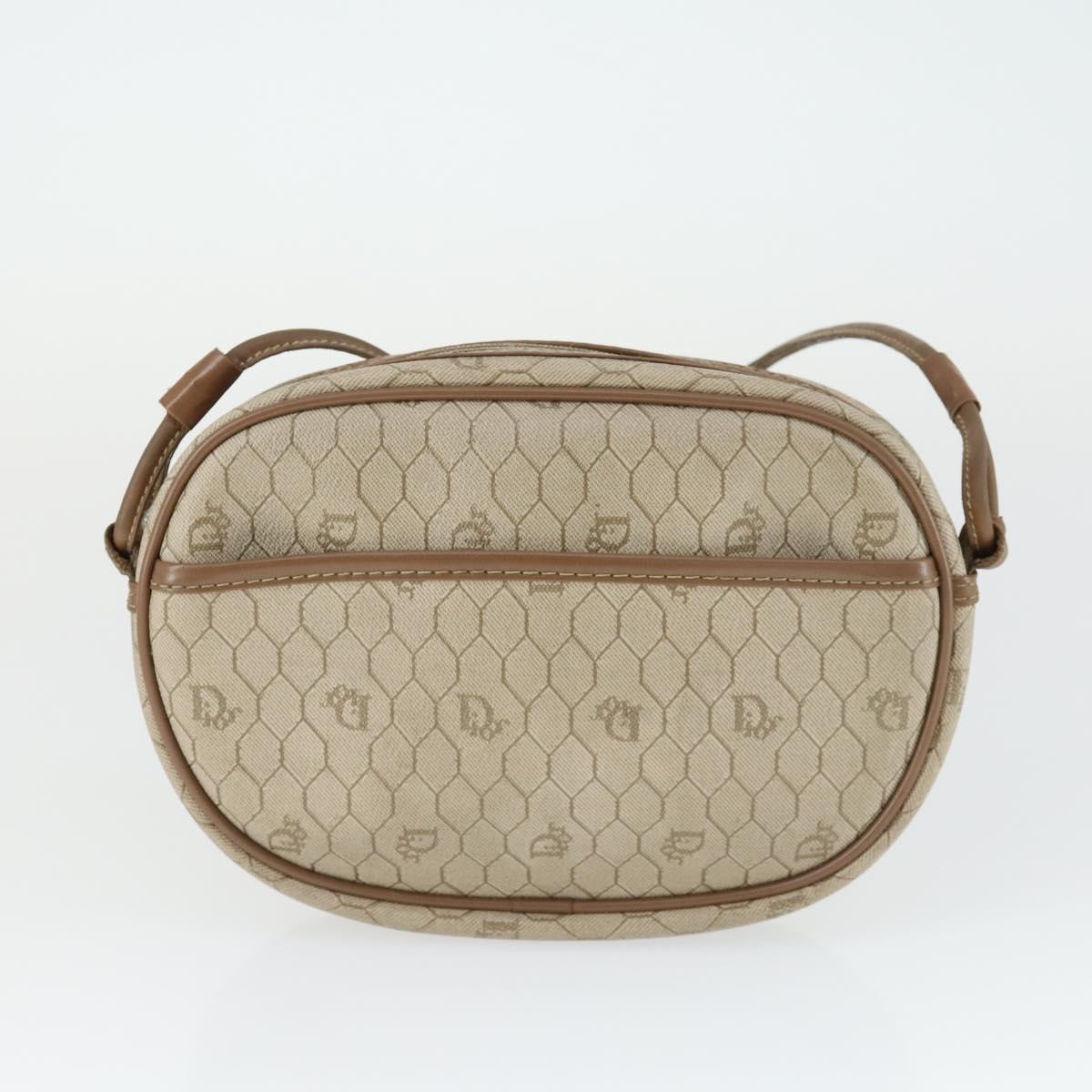Christian Dior Trotter Honeycomb Canvas Bag PVC 2 Set Navy Beige Auth 155247