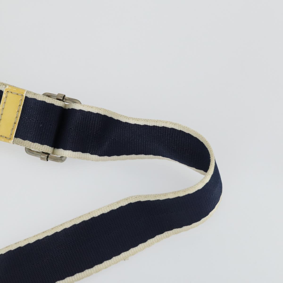 Christian Dior Trotter Honeycomb Canvas Bag PVC 2 Set Navy Beige Auth 155247