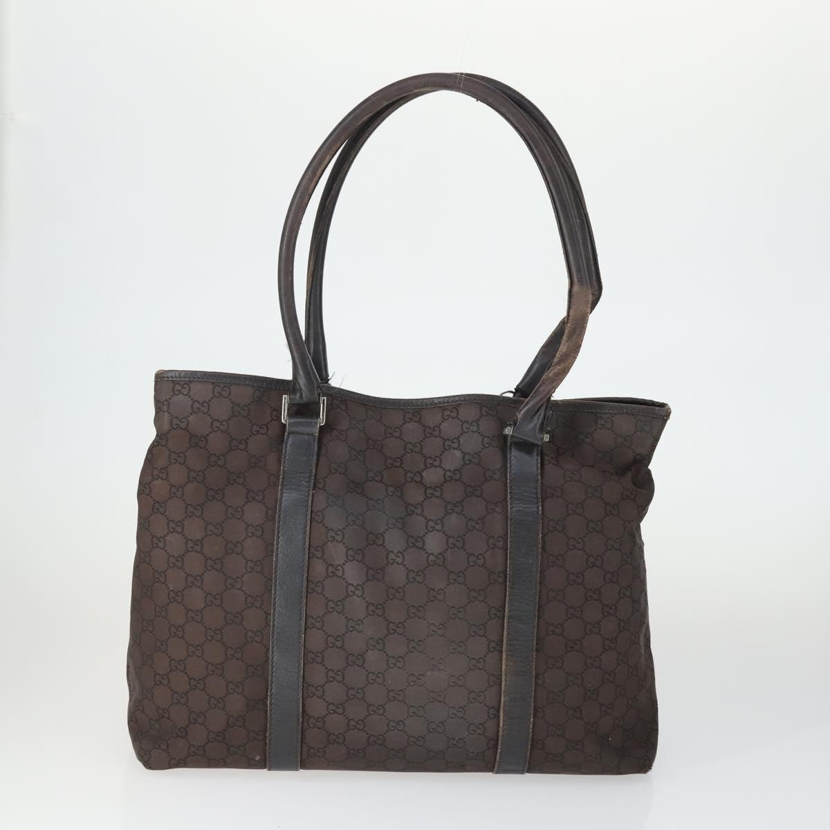 GUCCI Bag Leather Canvas Suede 5 Set Brown Black Auth 155250
