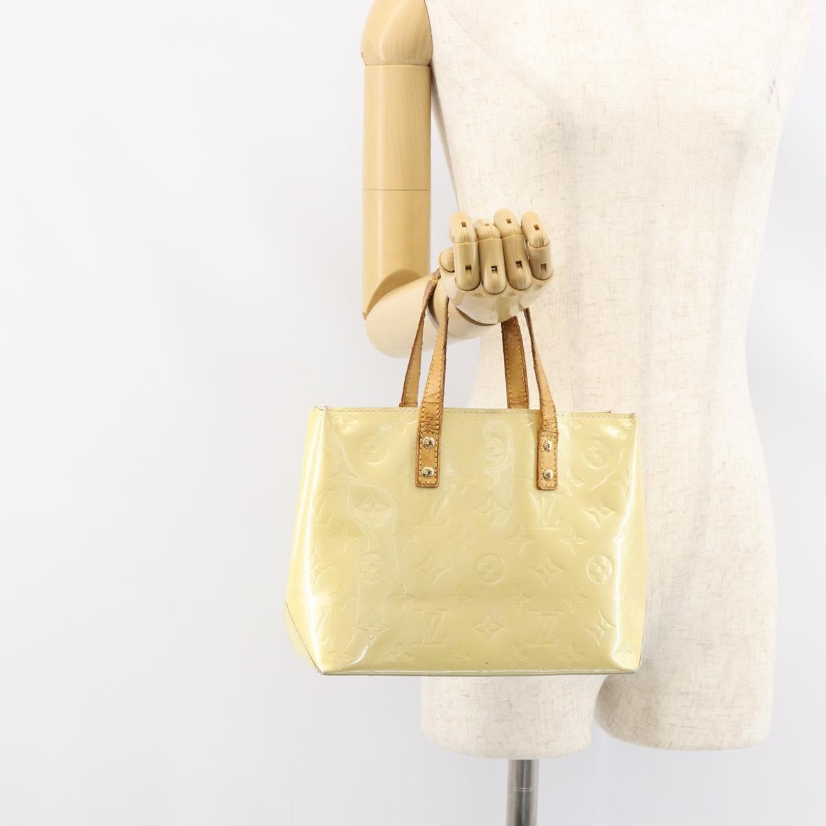 LOUIS VUITTON Monogram Vernis Reade PM Hand Bag Perle M91336 LV Auth 155276