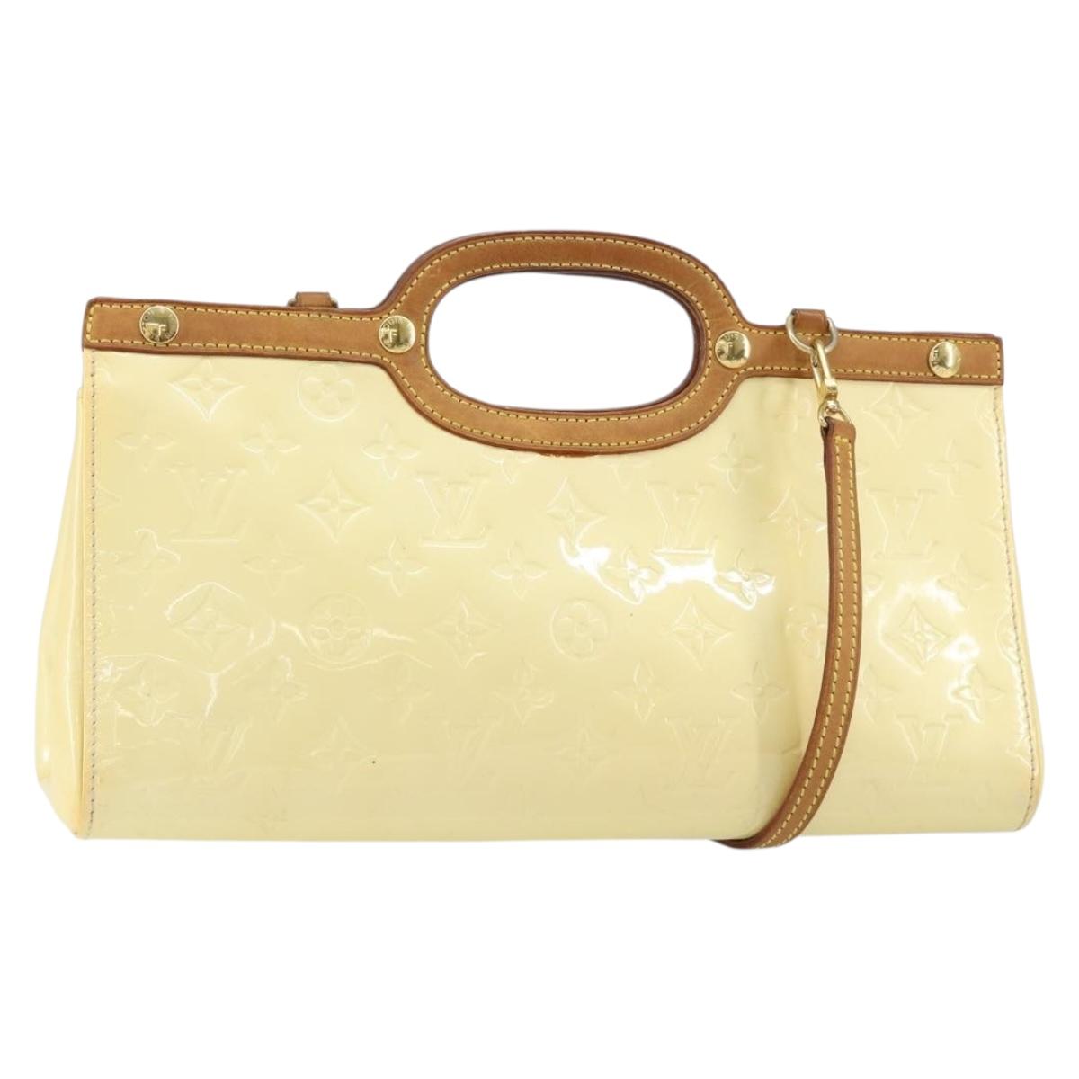 LOUIS VUITTON Monogram Vernis Roxbury Drive Hand Bag Perle M91374 LV Auth 155278