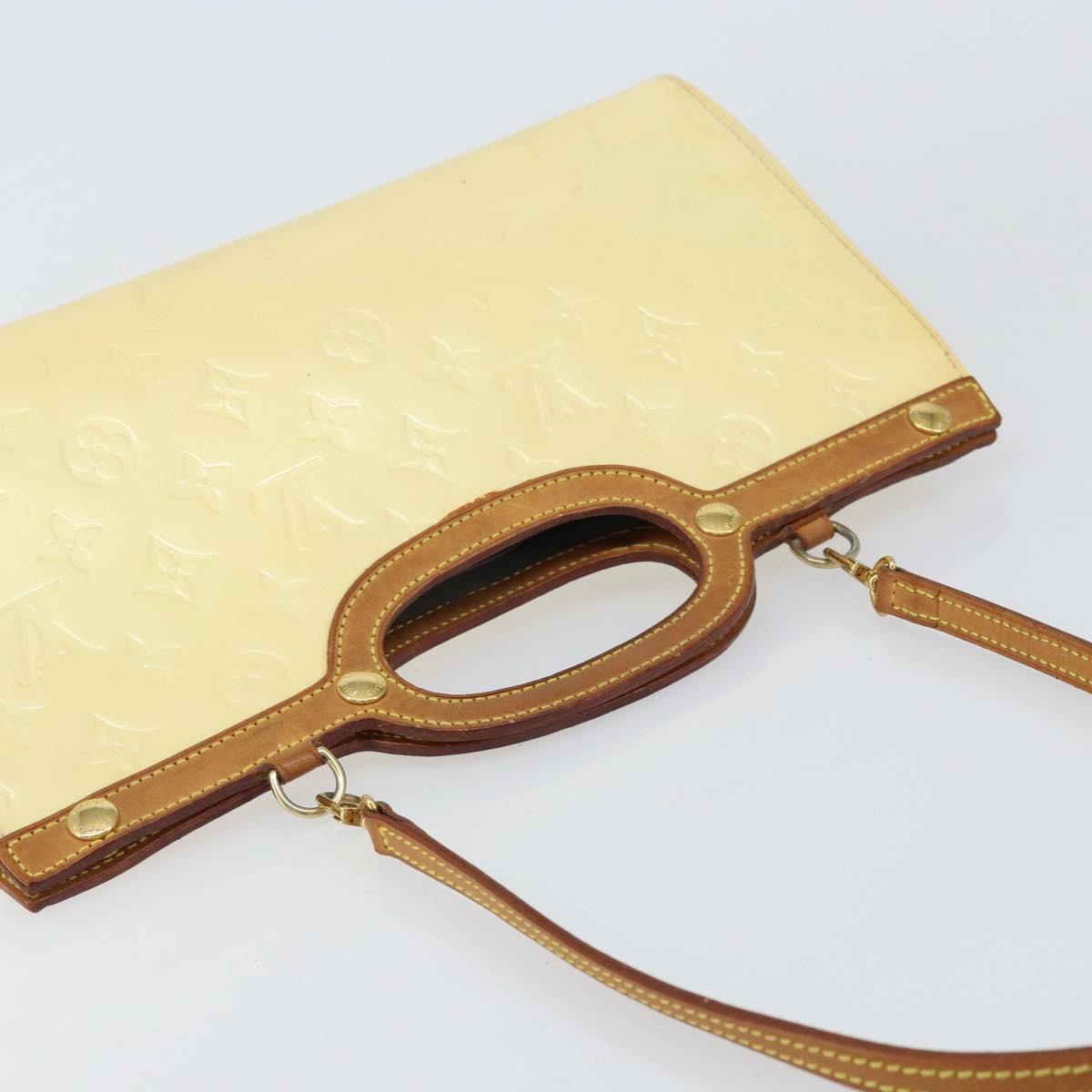 LOUIS VUITTON Monogram Vernis Roxbury Drive Hand Bag Perle M91374 LV Auth 155278