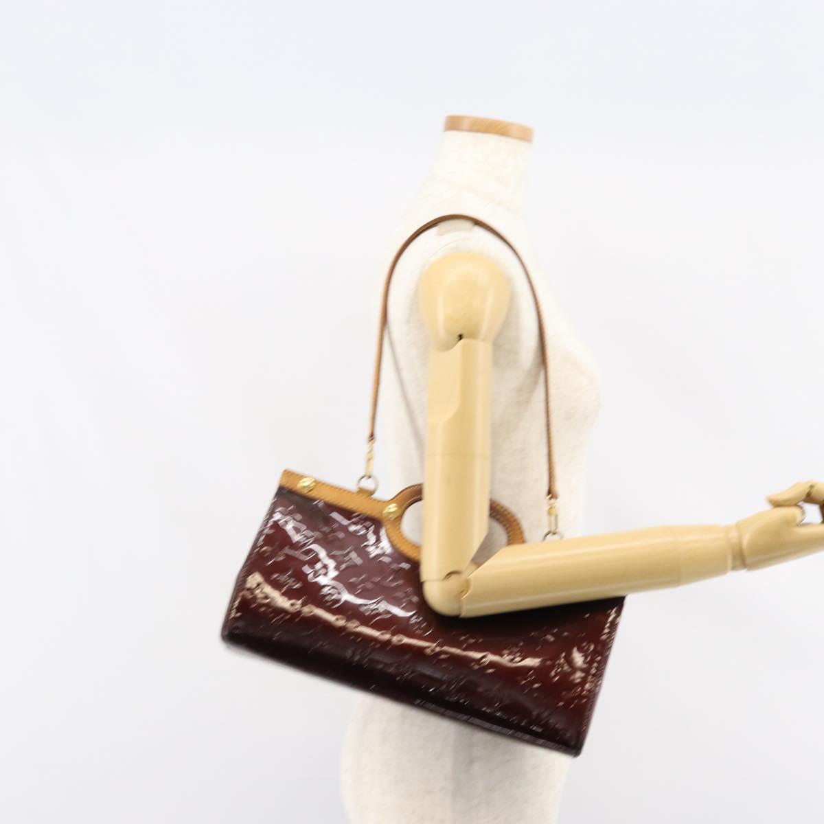 LOUIS VUITTON Monogram Vernis Roxbury Drive Hand Bag Amarante M91995 Auth 155279