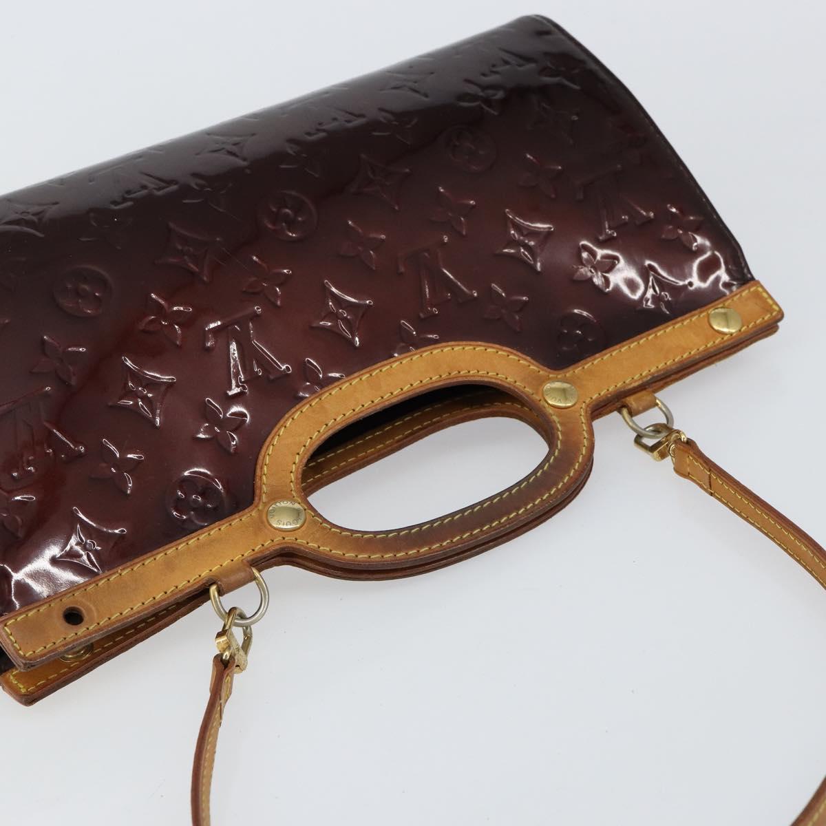 LOUIS VUITTON Monogram Vernis Roxbury Drive Hand Bag Amarante M91995 Auth 155279