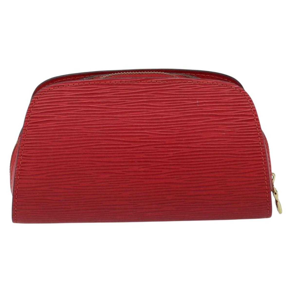 LOUIS VUITTON Epi Dauphine PM Pouch Castilian Red M48447 LV Auth 155284