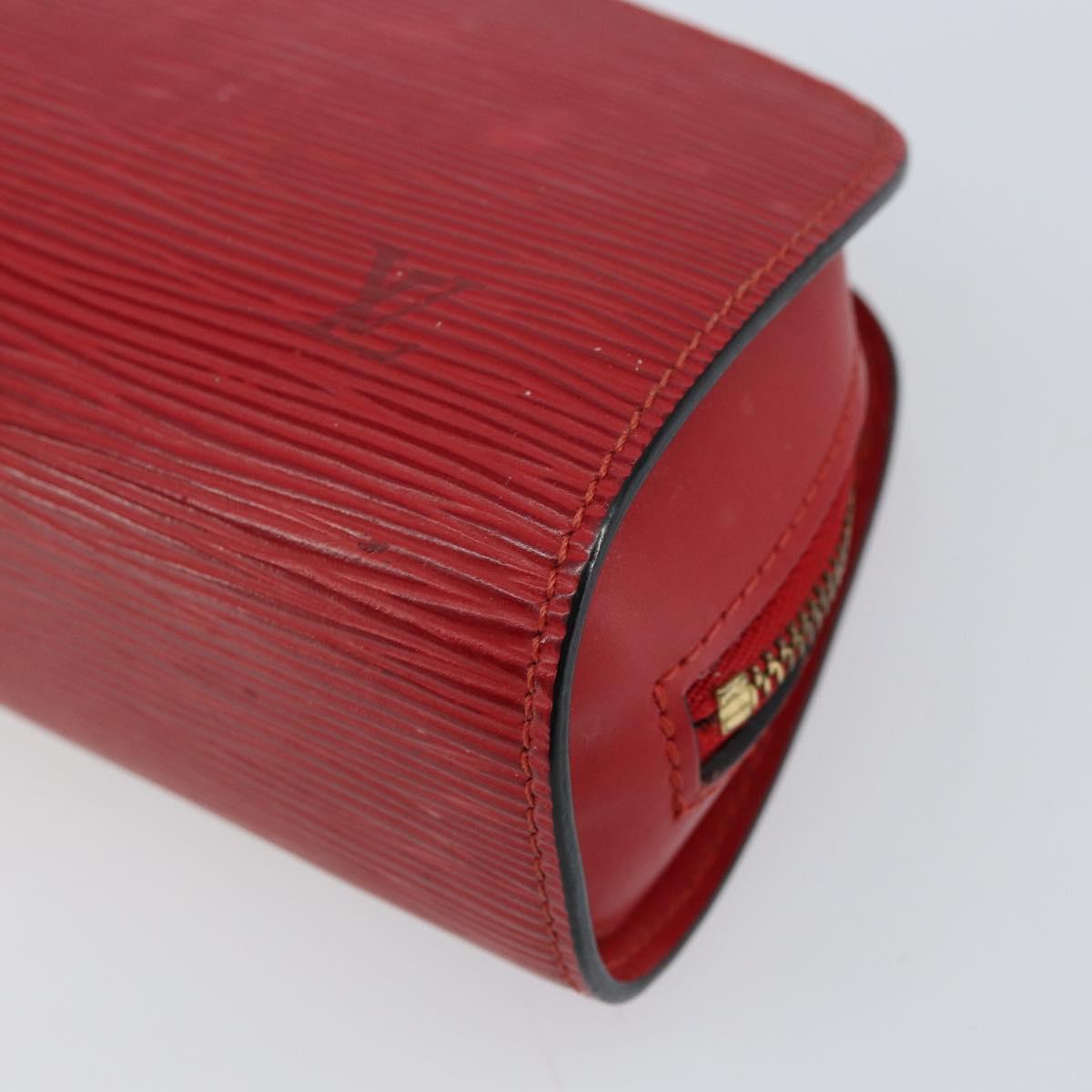LOUIS VUITTON Epi Dauphine PM Pouch Castilian Red M48447 LV Auth 155284