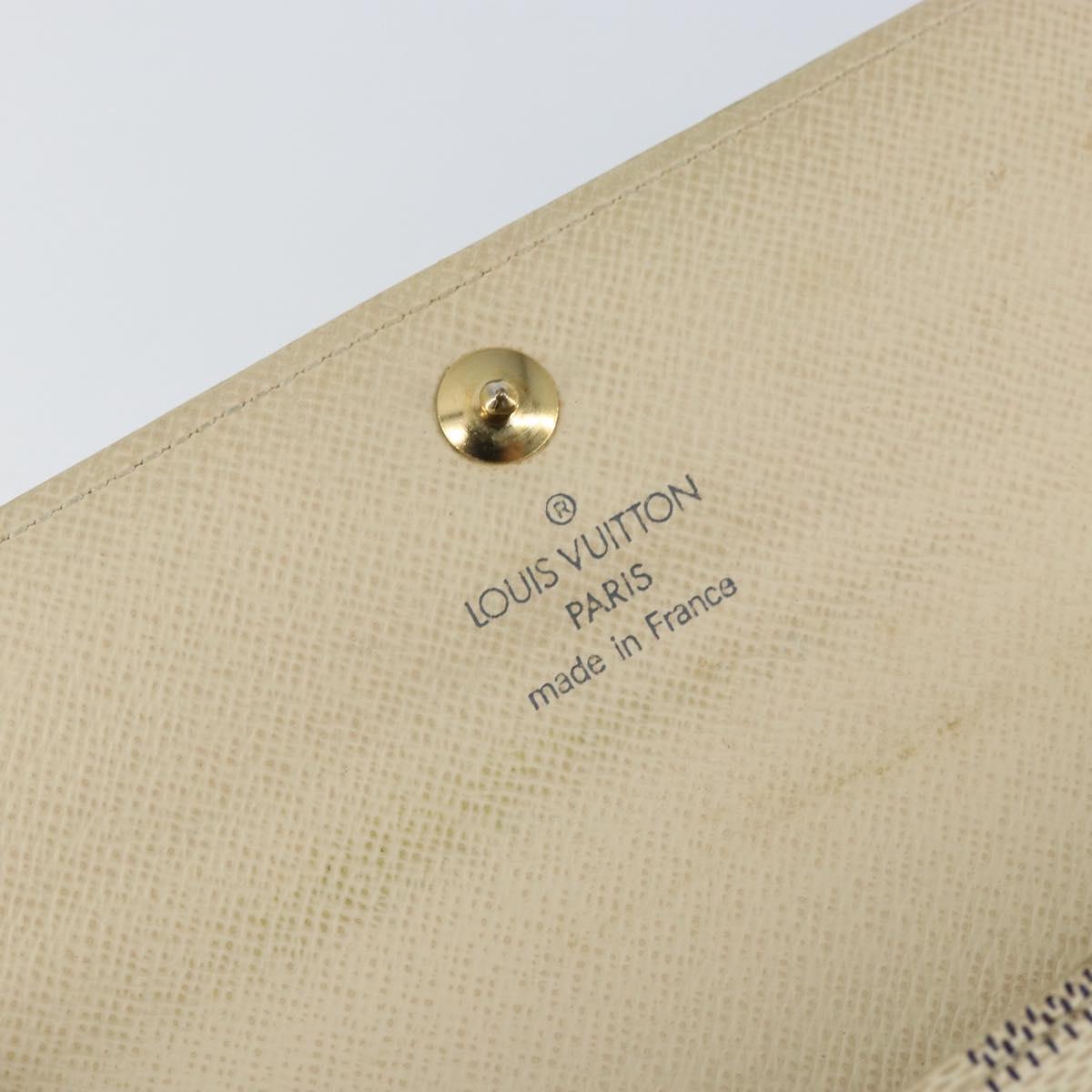 LOUIS VUITTON Damier Azur Portefeuille Alexandra Wallet N63068 LV Auth 155285