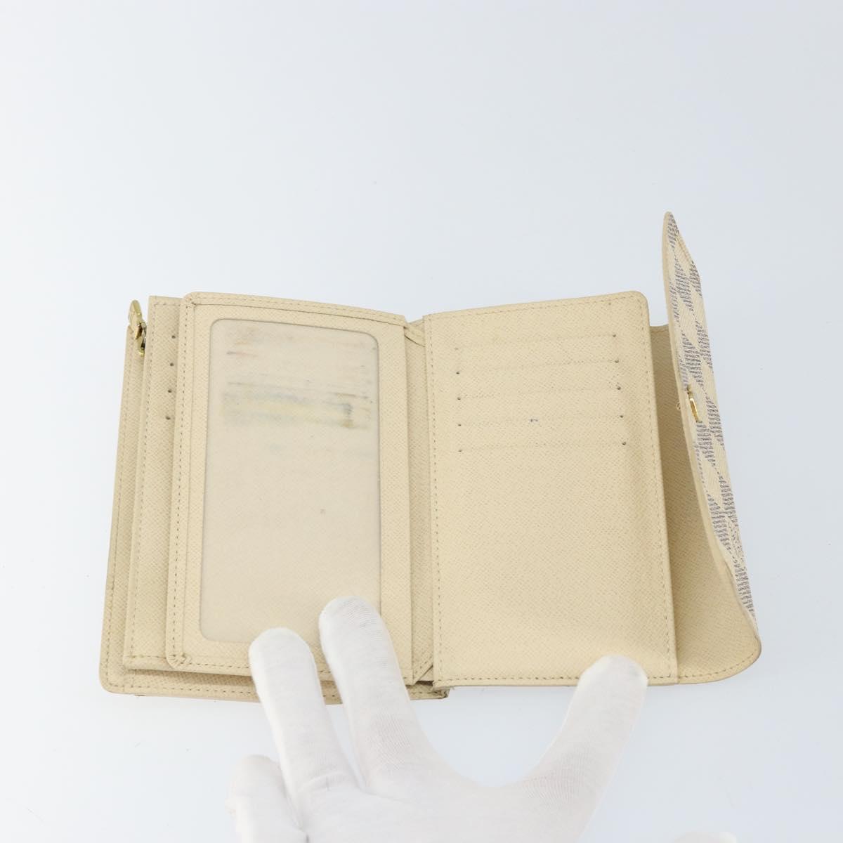 LOUIS VUITTON Damier Azur Portefeuille Alexandra Wallet N63068 LV Auth 155285