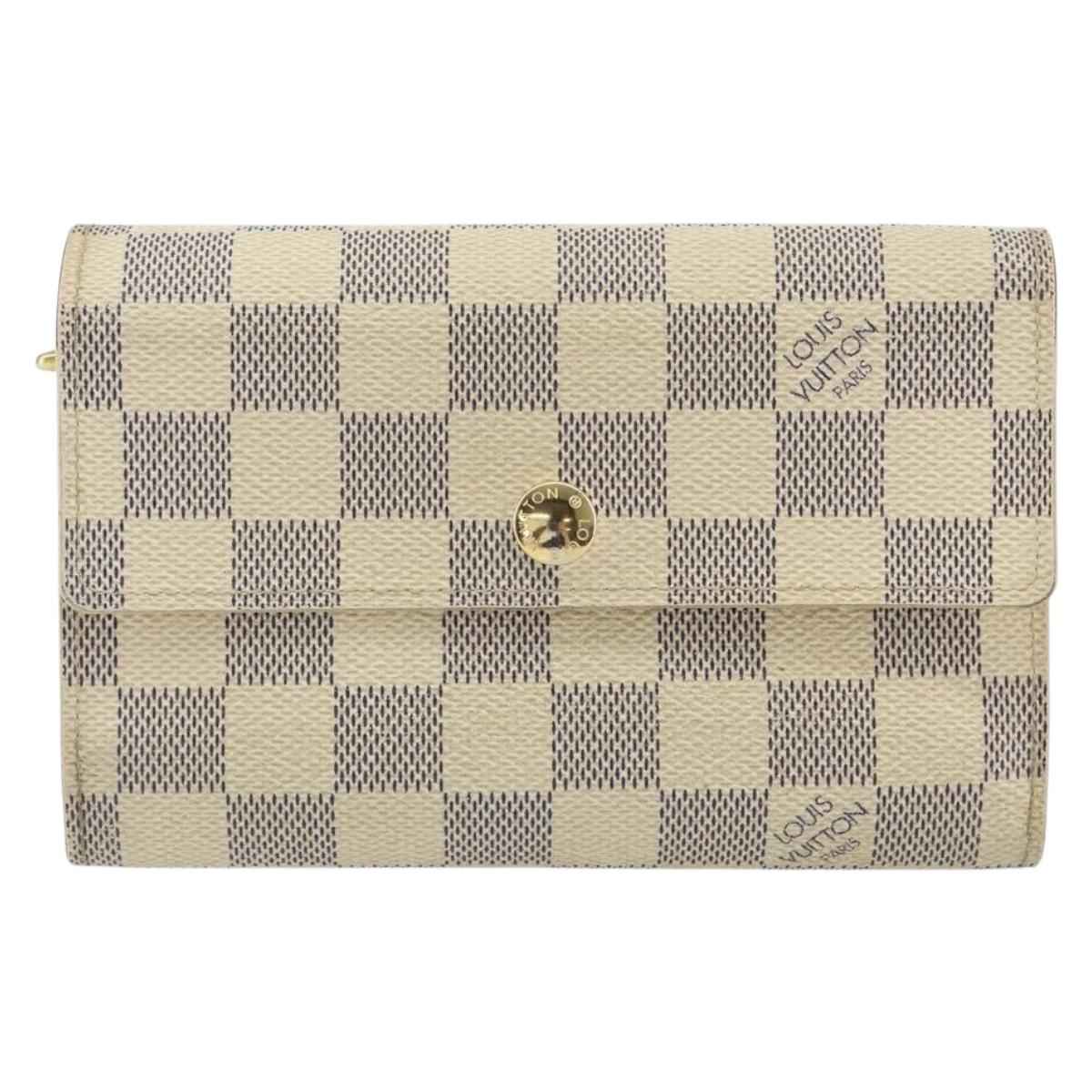 LOUIS VUITTON Damier Azur Portefeuille Alexandra Wallet N63068 LV Auth 155285