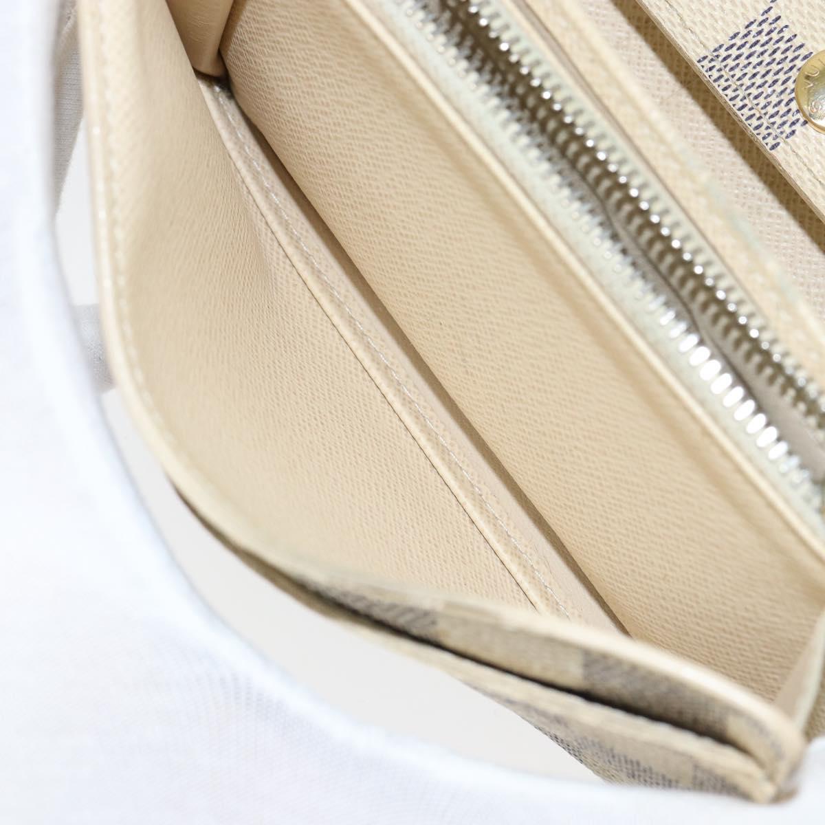 LOUIS VUITTON Damier Azur Portefeuille Alexandra Wallet N63068 LV Auth 155285