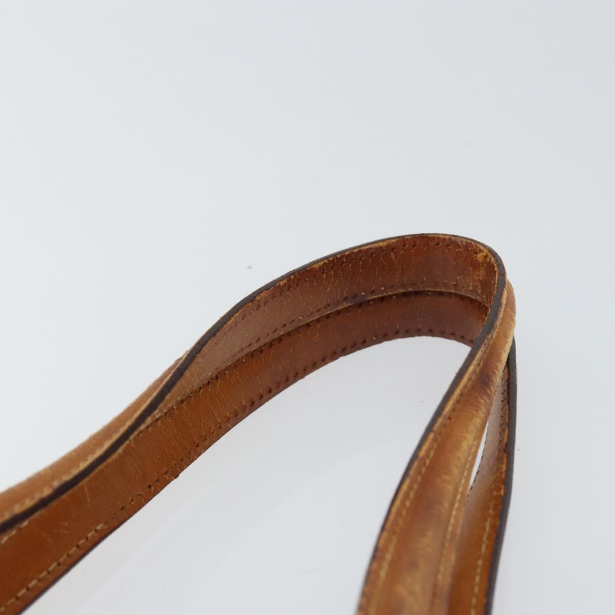 CELINE Macadam Canvas Shoulder Bag PVC Leather Brown Gold Auth 155289