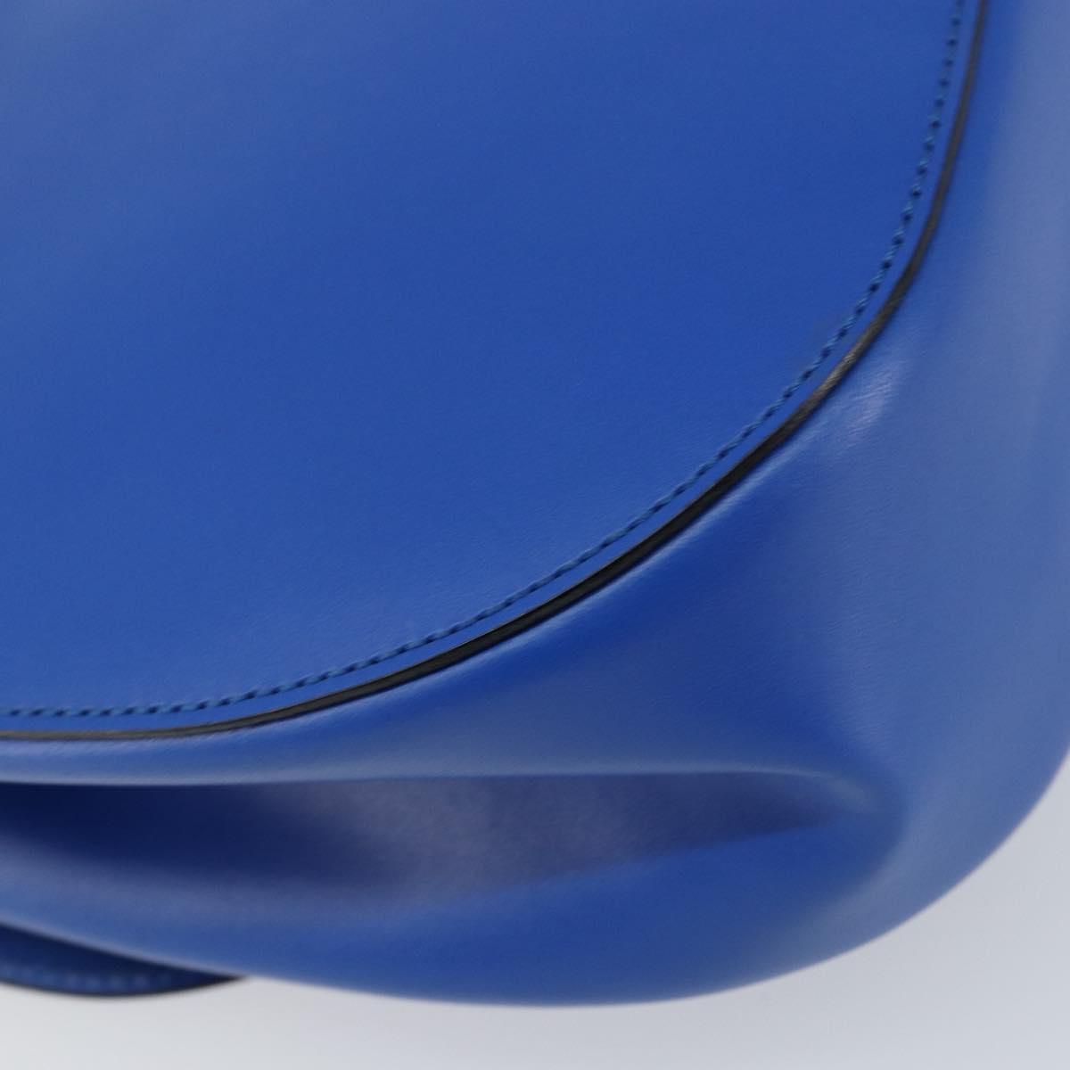 CELINE Shoulder Bag Leather Blue Gold Auth 155291