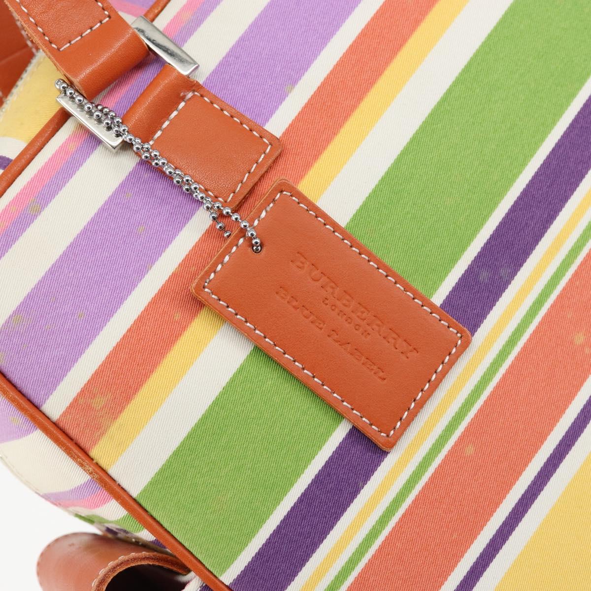 BURBERRY Blue Label Hand Bag Canvas Multicolor Silver Auth 155294