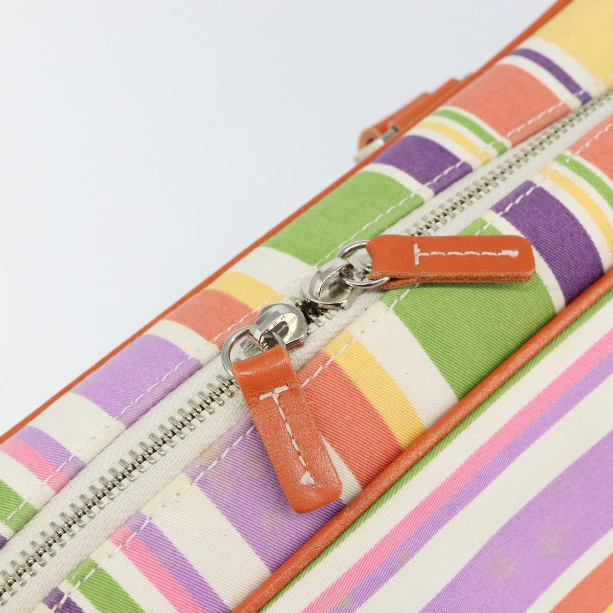 BURBERRY Blue Label Hand Bag Canvas Multicolor Silver Auth 155294