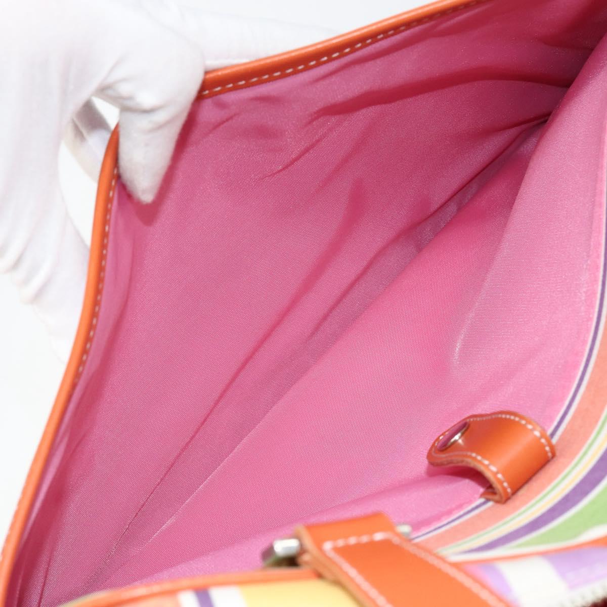 BURBERRY Blue Label Hand Bag Canvas Multicolor Silver Auth 155294