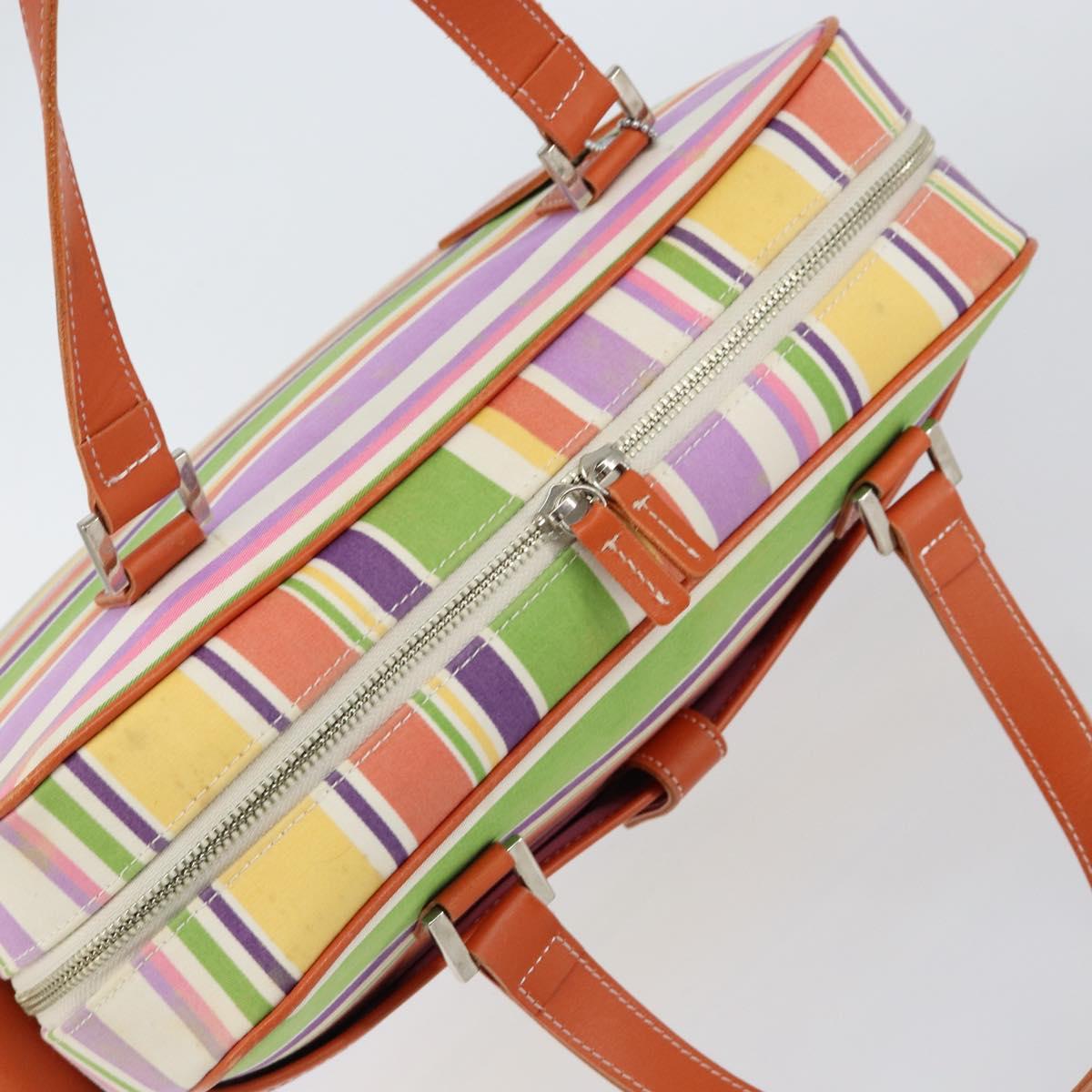 BURBERRY Blue Label Hand Bag Canvas Multicolor Silver Auth 155294