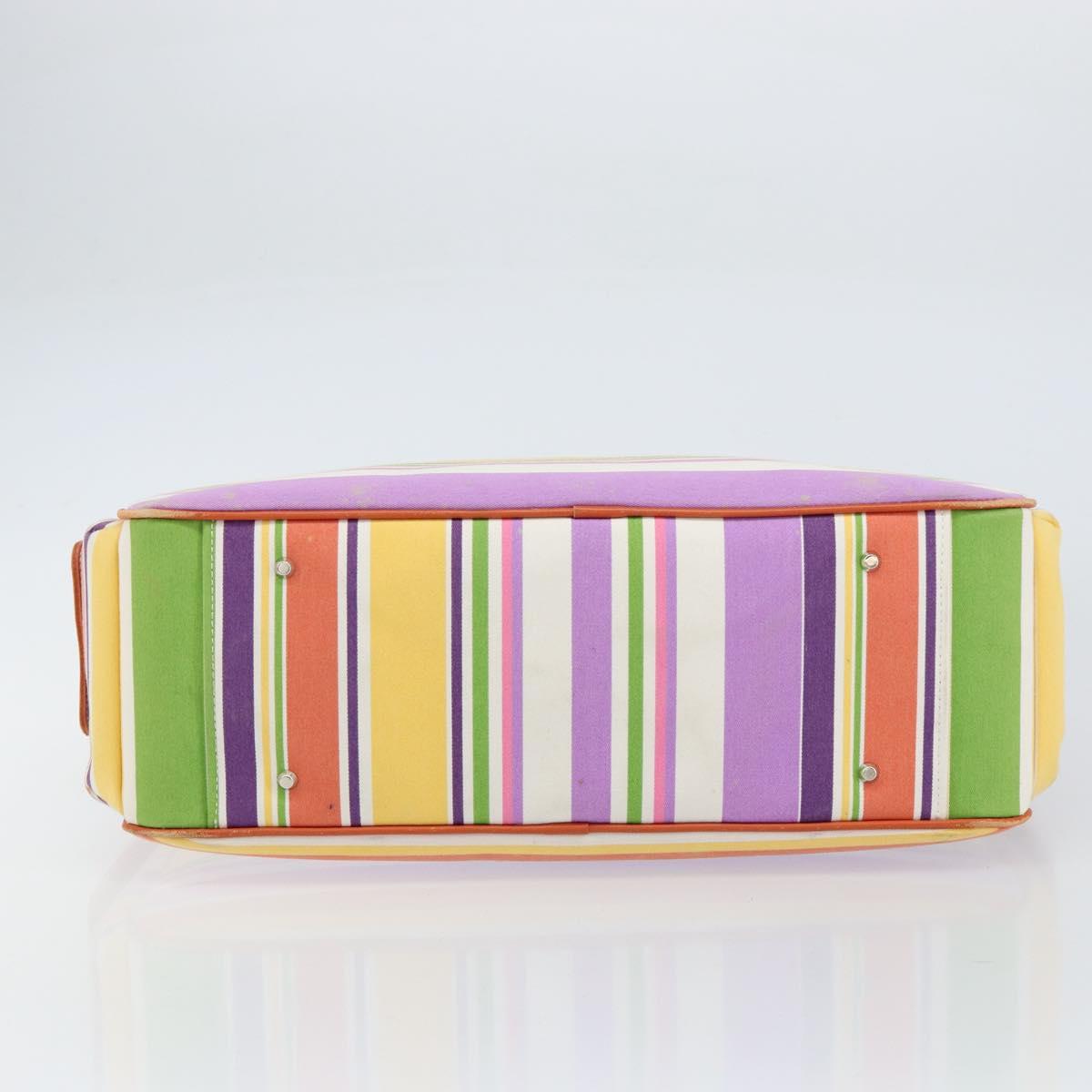 BURBERRY Blue Label Hand Bag Canvas Multicolor Silver Auth 155294