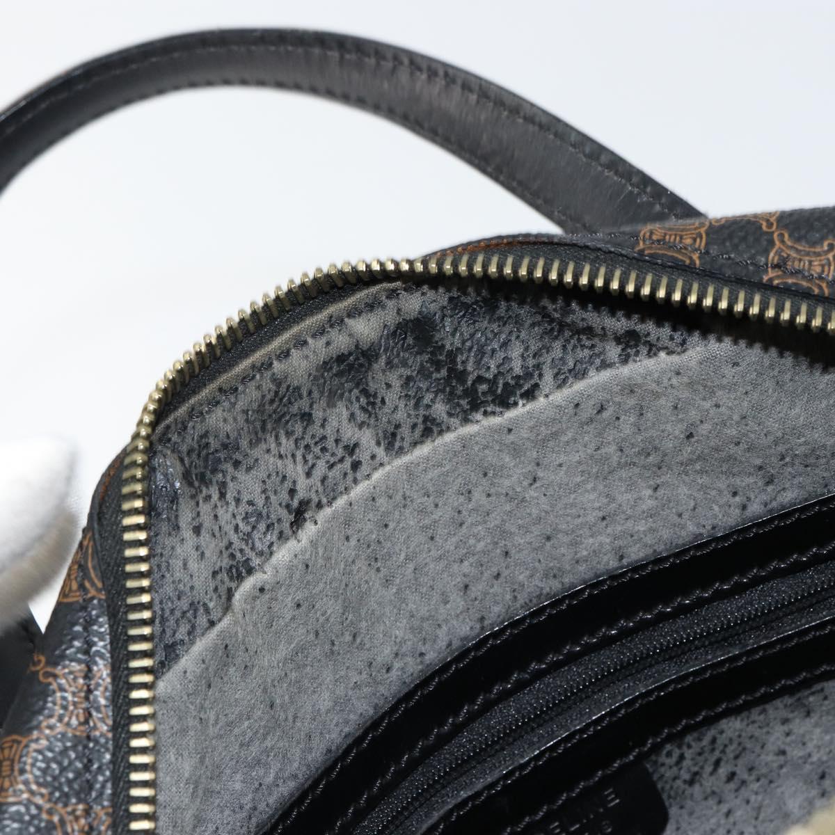 CELINE Macadam Canvas Hand Bag PVC Gold Black Auth 155300
