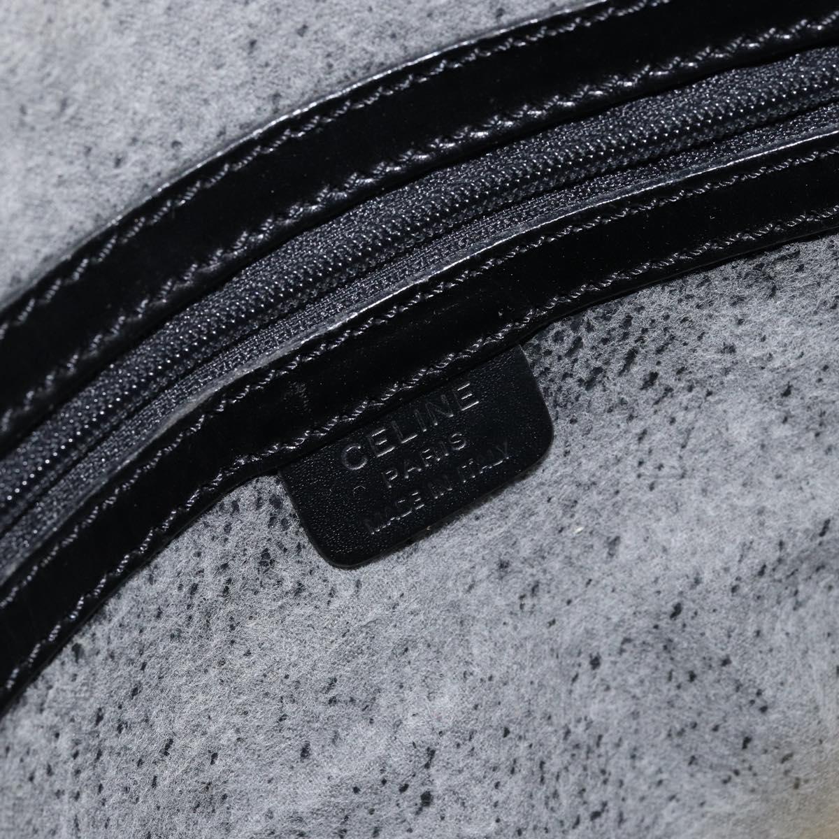 CELINE Macadam Canvas Hand Bag PVC Gold Black Auth 155300