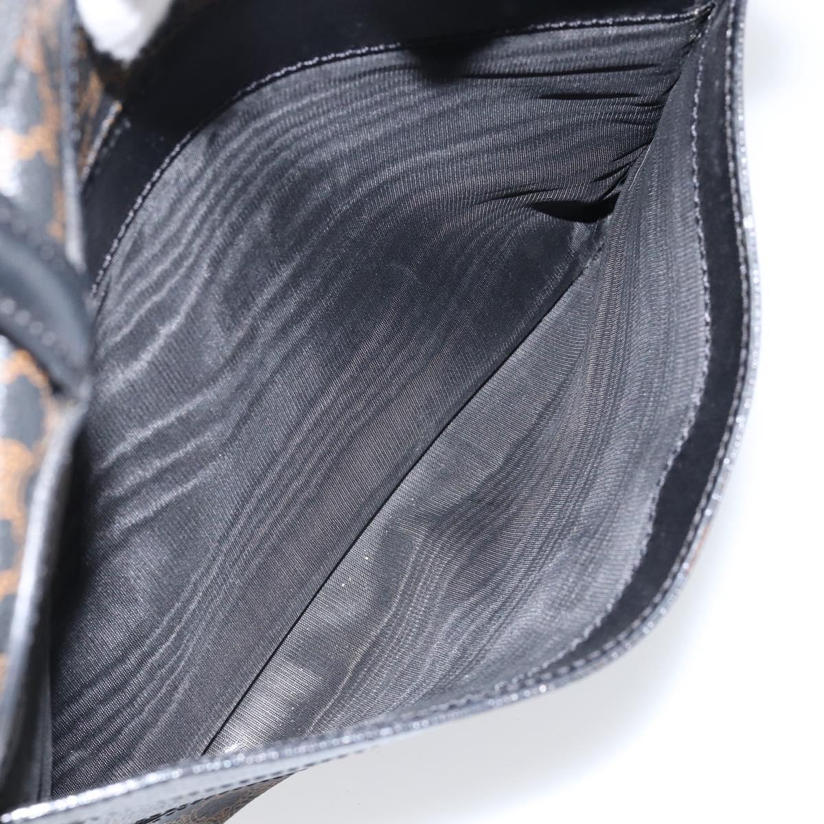 CELINE Macadam Canvas Hand Bag PVC Gold Black Auth 155300