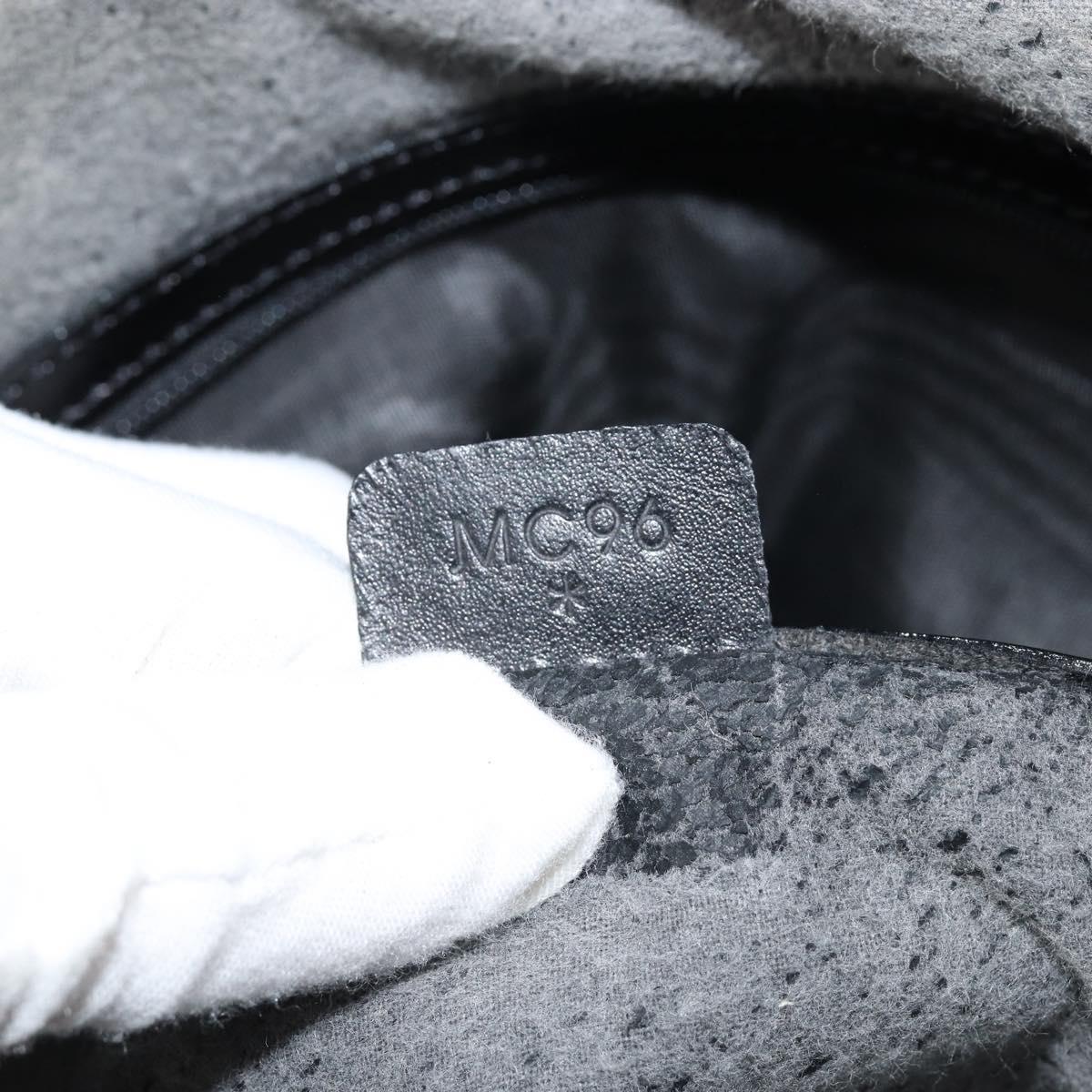 CELINE Macadam Canvas Hand Bag PVC Gold Black Auth 155300