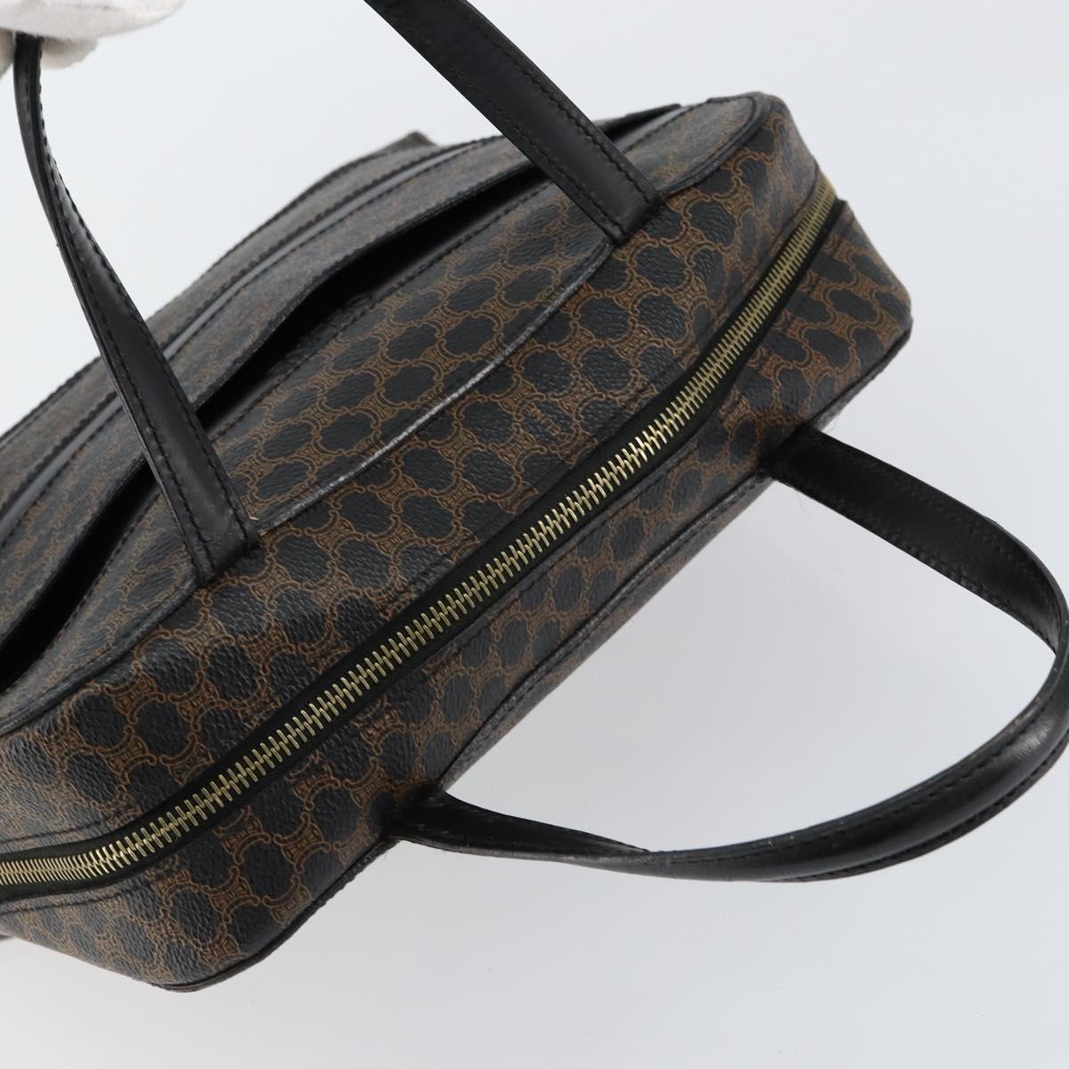 CELINE Macadam Canvas Hand Bag PVC Gold Black Auth 155300
