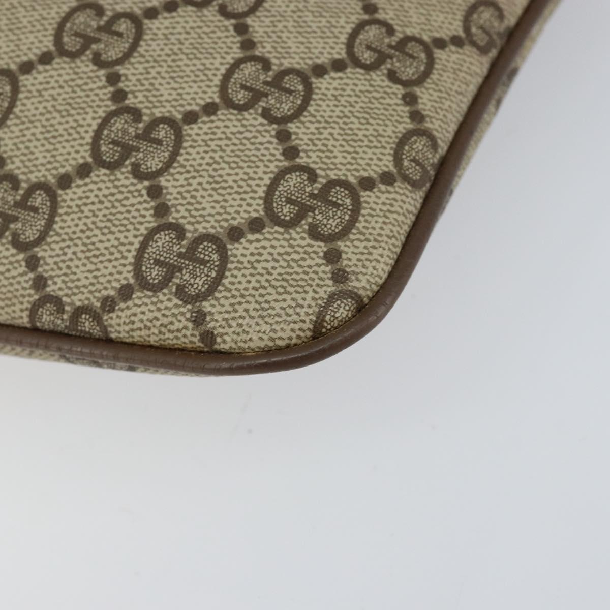 GUCCI GG Supreme Web Sherry Line Bag PVC Beige Gold 904 02 047 Auth 155304