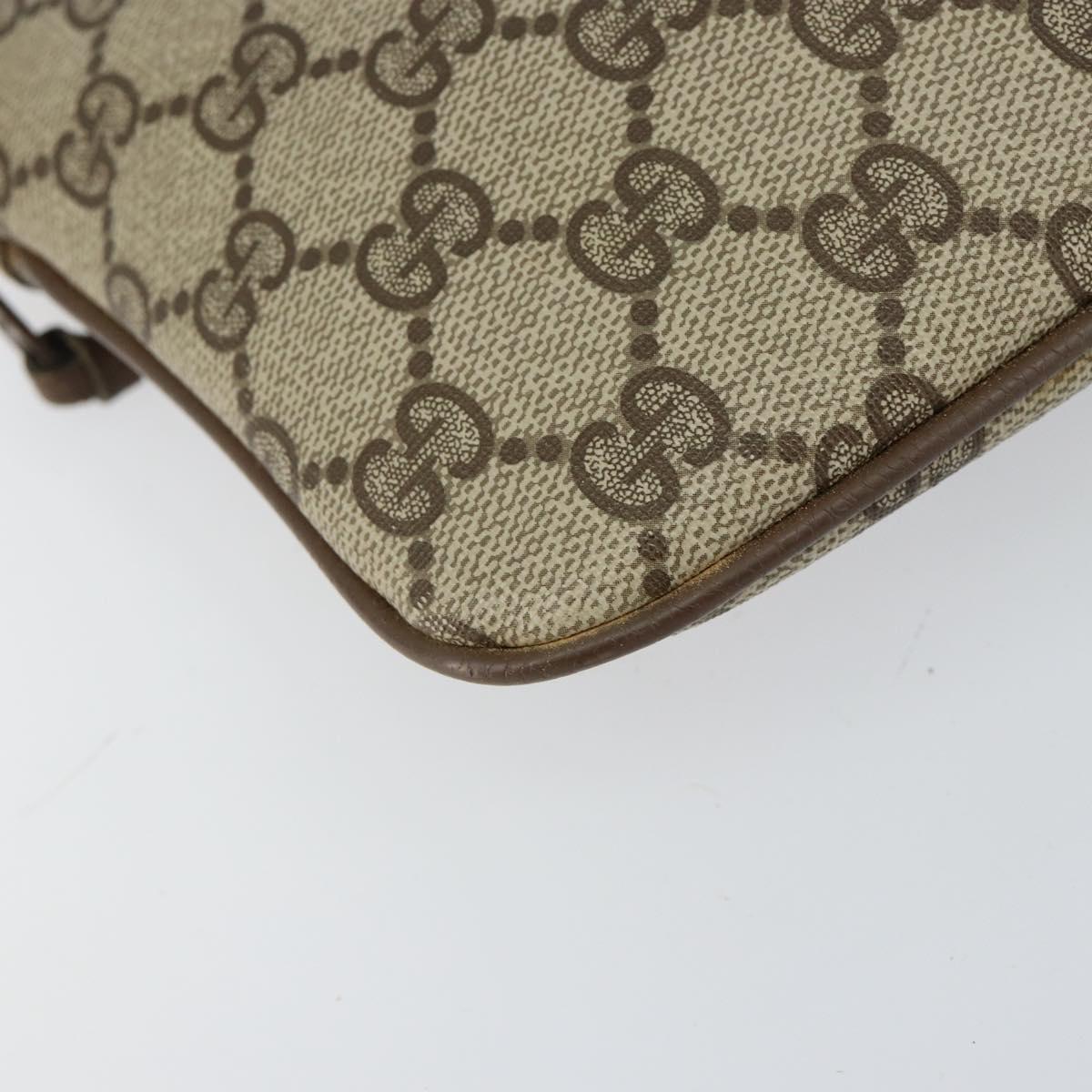 GUCCI GG Supreme Web Sherry Line Bag PVC Beige Gold 904 02 047 Auth 155304