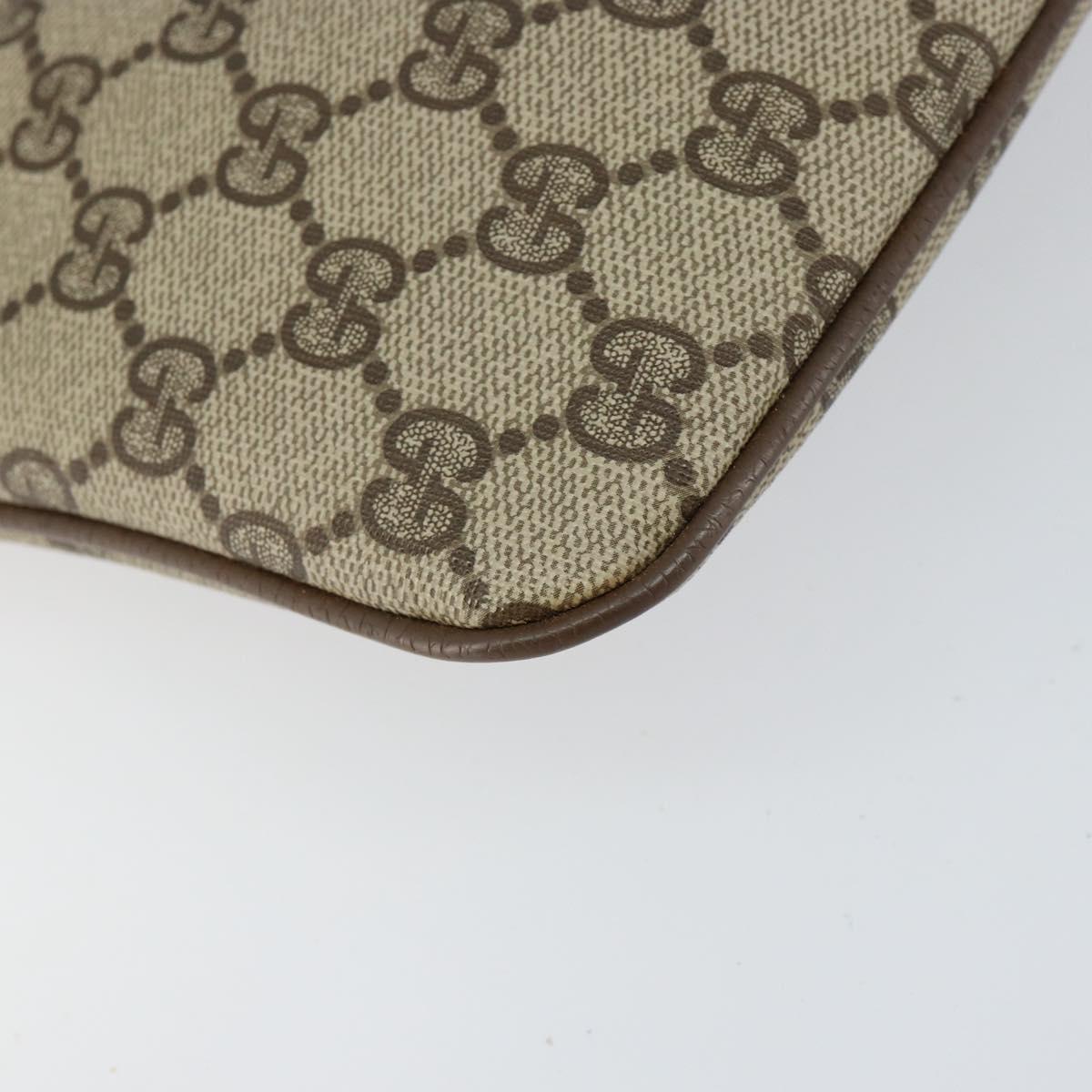 GUCCI GG Supreme Web Sherry Line Bag PVC Beige Gold 904 02 047 Auth 155304