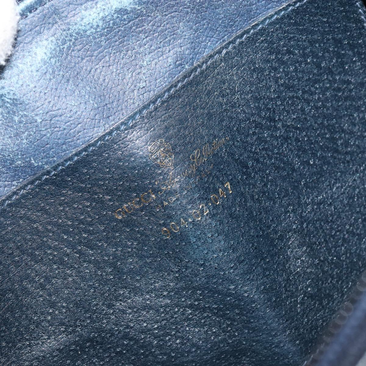 GUCCI GG Supreme Sherry Line Shoulder Bag PVC Navy Gold 904 02 047 Auth 155305