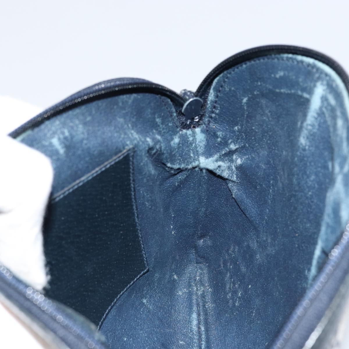 GUCCI GG Supreme Sherry Line Shoulder Bag PVC Navy Gold 904 02 047 Auth 155305