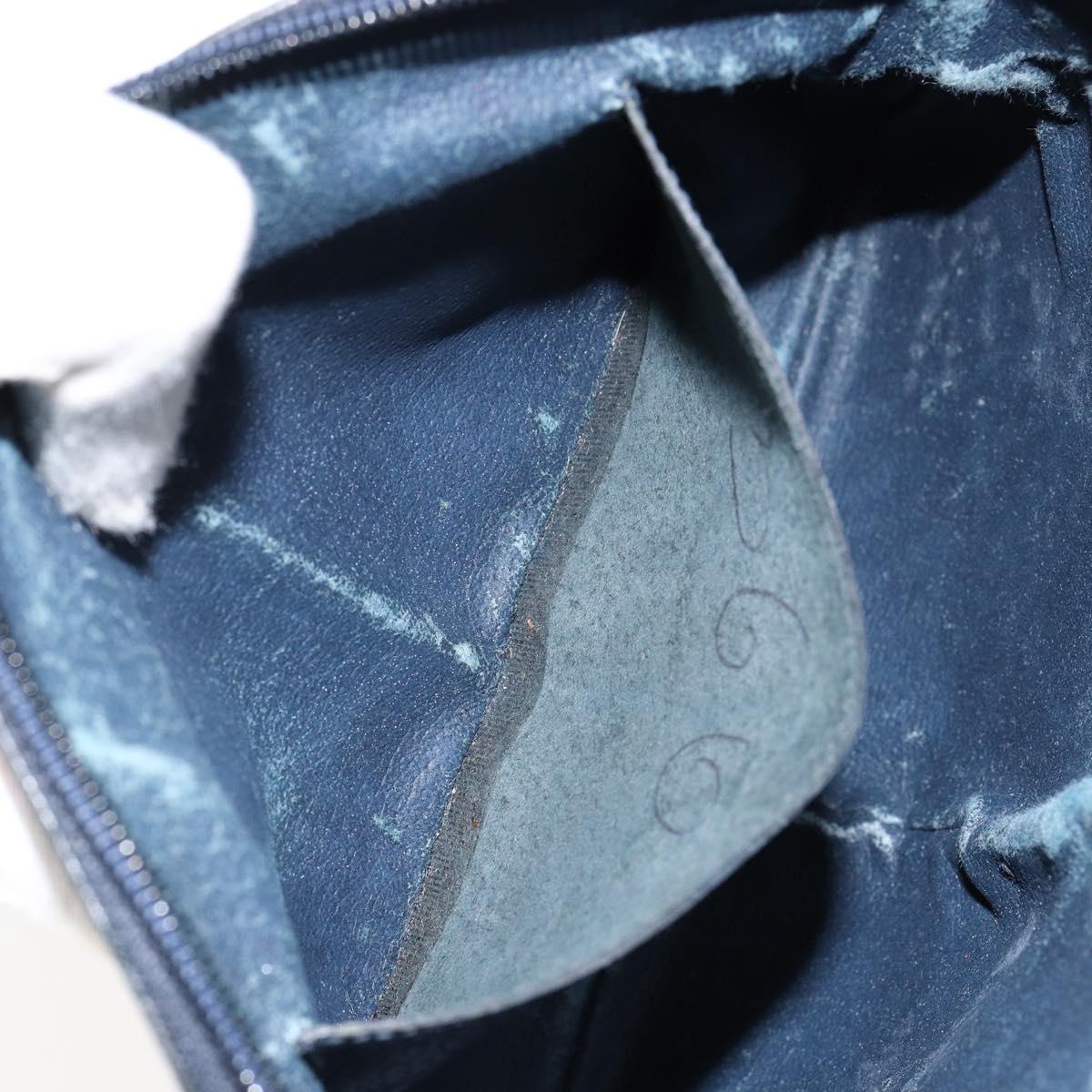 GUCCI GG Supreme Sherry Line Shoulder Bag PVC Navy Gold 904 02 047 Auth 155305